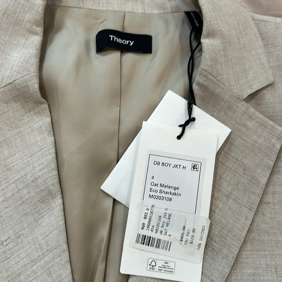 NWT Theory Linen Blazer size 4 - Picture 4 of 7
